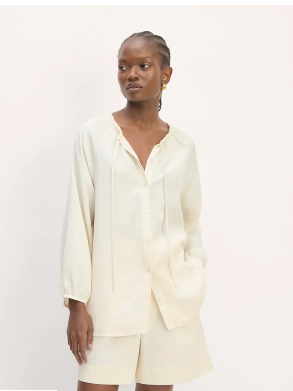 Everlane The Gather Shirt Butterlite NWT Minimal Blouse Medium